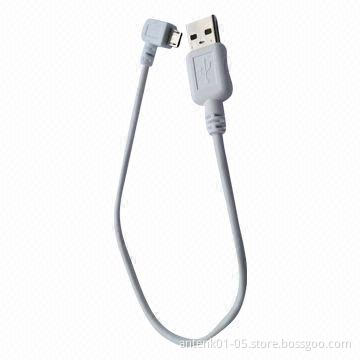 Micro USB Right Angle to USB Male Cable, OEM and ODM Orders Welcomed